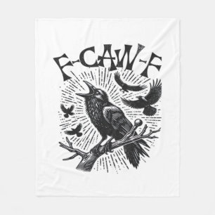 Gothic Crow F-Caw-F Humour Funny Essential Retro C Fleece Blanket