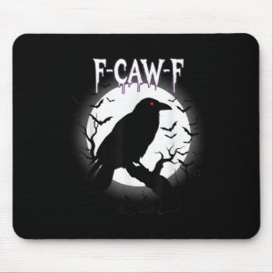 Gothic Crow F-caw-f Moon Halloween Tee Mouse Mat