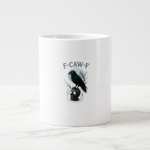 Gothic Crow F Caw F Raven Skull Halloween Graphic Large Coffee Mug