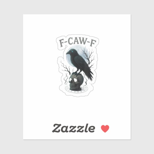 Gothic Crow F-Caw-F Raven Skull Moon Halloween (Sheet)