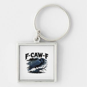 Gothic Crow Funny Humour F-Caw-F Essential Minimal Key Ring