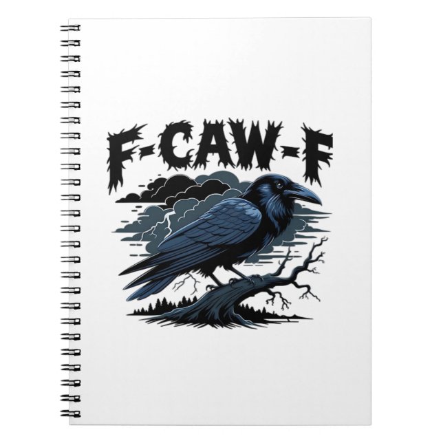 Gothic Crow Funny Humour F-Caw-F Essential Minimal Notebook (Front)