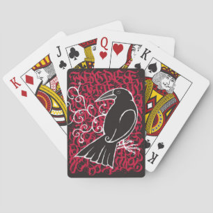 Gothic crow playing cards