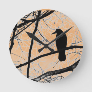 Gothic Crow Wall Clock