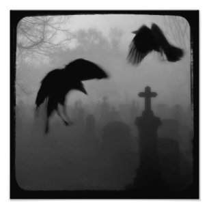 Gothic Crows Dance In The Darkness Photo Print