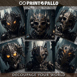 Gothic cyberpunk demon face masks tissue paper