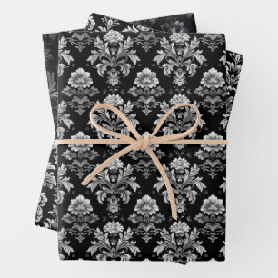 Gothic Damask Pattern Wrapping Paper Sheet