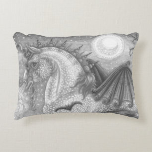Gothic Dappled Halloween UNICORN ACCENT PILLOW