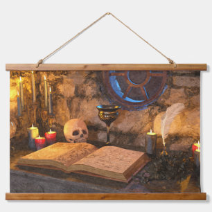 Gothic Dark Academia Candlelit Study Art Hanging Tapestry