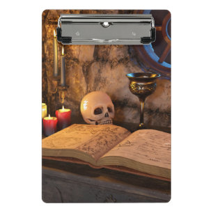 Gothic Dark Academia Candlelit Study Art Mini Clipboard