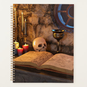Gothic Dark Academia Candlelit Study Art Planner