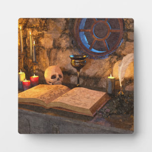 Gothic Dark Academia Candlelit Study Art Plaque