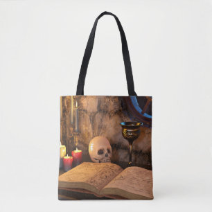 Gothic Dark Academia Candlelit Study Art Tote Bag