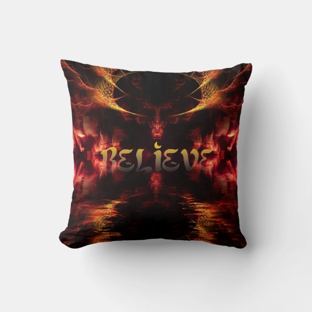 Gothic Dark Art Believe Jumbo Cushion Pillow (Front)