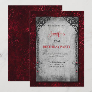 Gothic Dark Birthday invitation