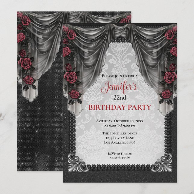 Gothic Dark Birthday invitation (Front/Back)