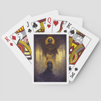 Gothic Dark Creepy Detailed Gold And Purple Death Playing Cards