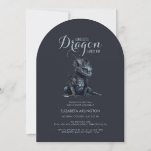 Gothic Dark Dragon Baby Shower Invitation