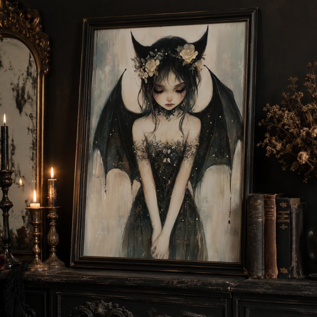 Gothic Dark Fairy with Floral Crown Wall Art (Creator Uploaded)