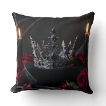 Gothic Dark Fantasy Crown Pillow