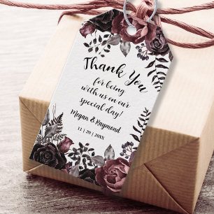 Gothic Dark Florals Vintage Wedding Favour Gift Ta Gift Tags