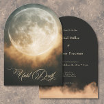 Gothic Dark Full Moon Arch Wedding Invitation<br><div class="desc">Embrace the beauty of eternal love with our gothic dark full moon arched wedding invitation. This hauntingly elegant design features a striking full moon, glowing against a dark, misty night sky, framed by an arched silhouette for a timeless, dramatic touch. At the base, the words "Until Death" whisper a vow...</div>