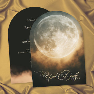 Gothic Dark Full Moon Wedding Invitation