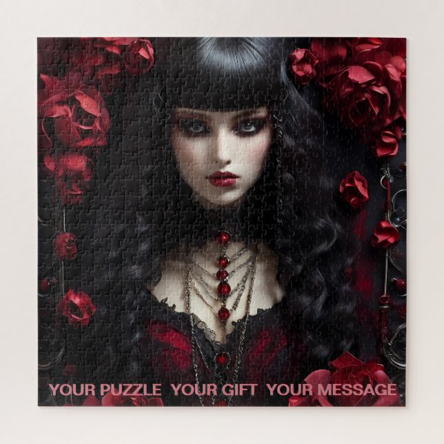 Gothic Dark Graveyard Girl Jigsaw Puzzle (Vertical)