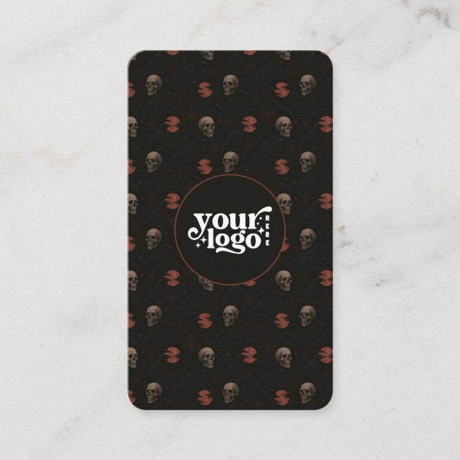 Gothic Dark Halloween QR Code Vertical  Business Card (Front)