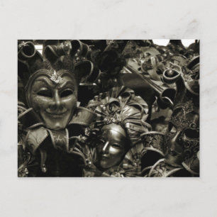 Gothic Dark Masquerade Masks Black Postcard