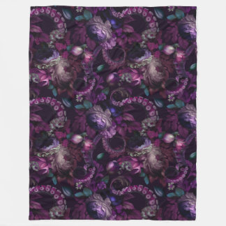 Gothic Dark Pink Tentacle With Flowers  Fleece Blanket