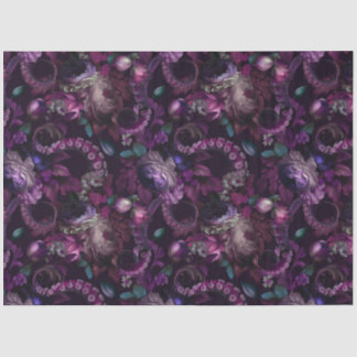 Gothic Dark Pink Tentacle With Flowers Tissue Paper