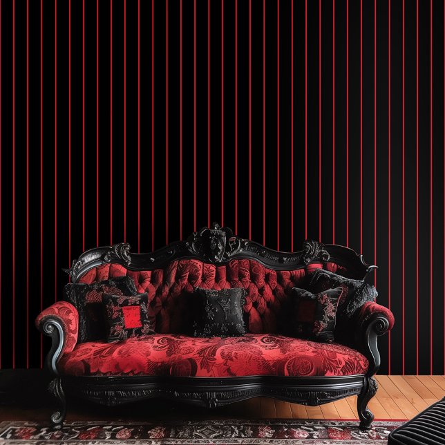 Gothic Dark Red Stripes on Black Background Wallpaper (Creator Uploaded)