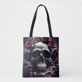 Gothic Dark Rose & Skull