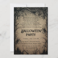 Gothic Dark Trees Creepy Poem Halloween Party