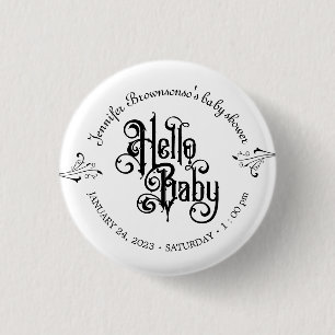 Gothic Dark Vintage Hello Baby 3 Cm Round Badge