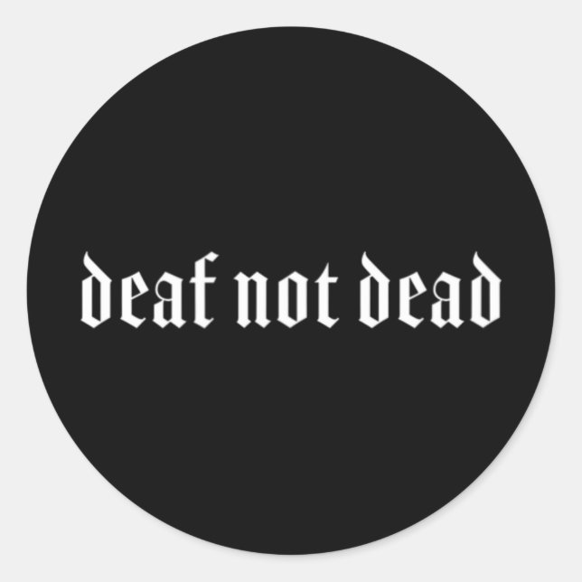 Gothic Deaf ASL Hand Gesture Deaf Hearing Loss Awa Classic Round Sticker (Front)