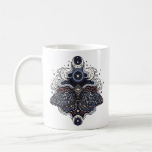 Gothic Death Moth and Moon Phases Coffee Mug