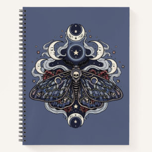 Gothic Death Moth and Moon Phases Notebook