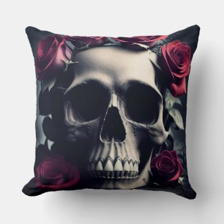 Gothic Death Skull and Roses