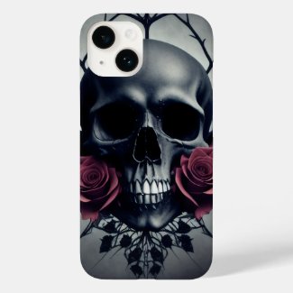 Gothic Death Skull and Roses Floral Sigil