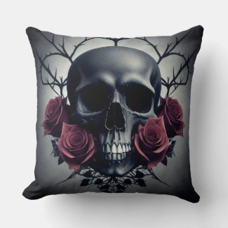 Gothic Death Skull and Roses Floral Sigil