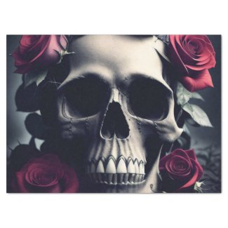 Gothic Death Skull and Roses