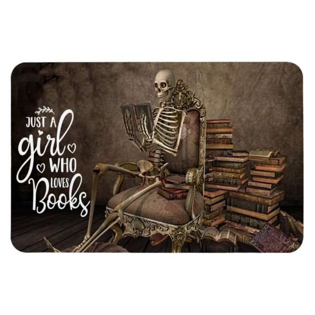 Gothic Decor for Book Lovers Flexible Photo Magnet (Horizontal)