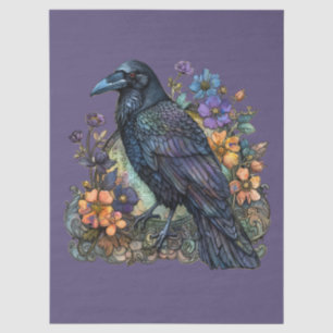 Gothic Decoupage Raven Florals Colourful Tissue Paper