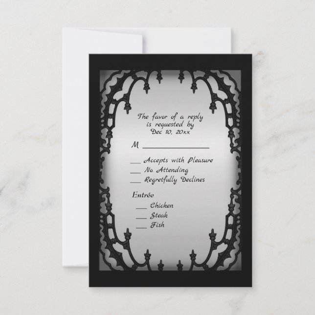 Gothic Design RSVP with Entree Choice Card (Front)