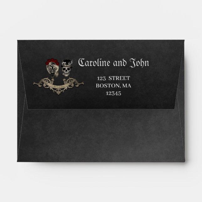 Gothic design with cool skulls envelope (Back (Top Flap))