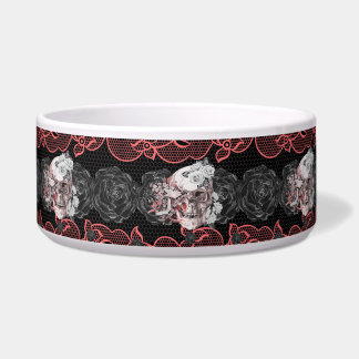 Gothic design with skulls,lace and black roses