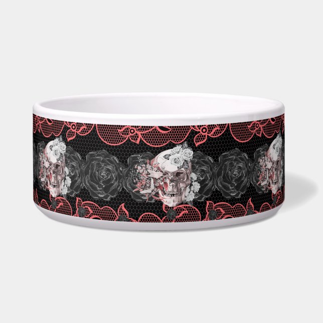 Gothic design with skulls,lace and black roses (Front)