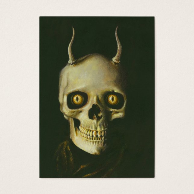 Gothic Devil Skull ACEO Business Card (Front)